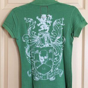 Morphine Generation - Rock and Roll Crest with Skull Polo Shirt - M   Medium